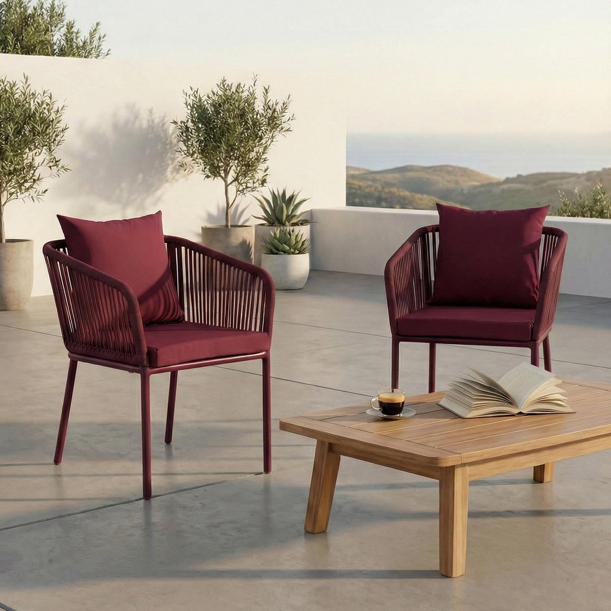 ZÁHRADNÁ STOLIČKA Bordeaux - bordová, textil (55/75/55cm) - MCW