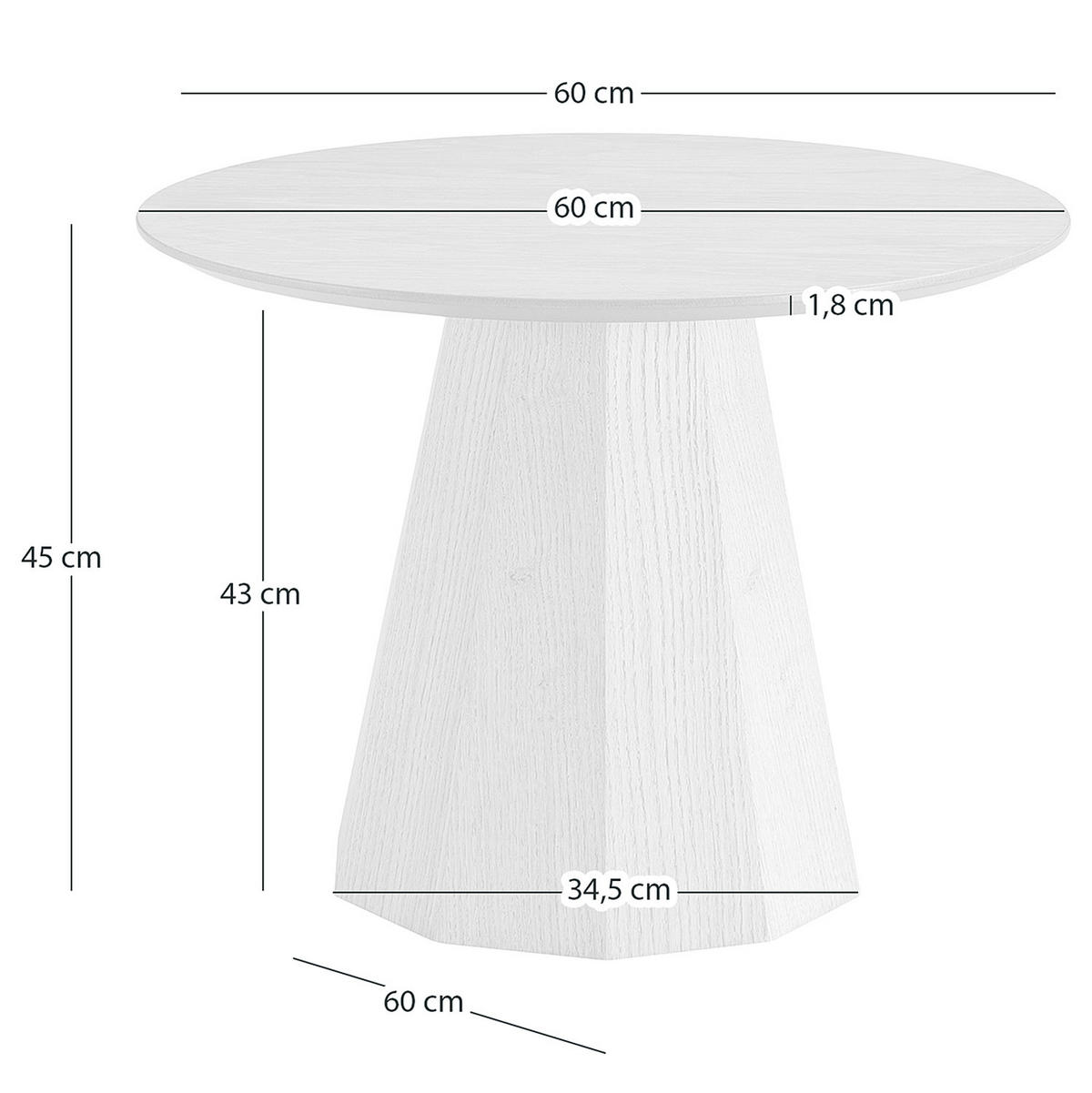 BEISTELLTISCH - Eichefarben/Schwarz, Holzwerkstoff (60/60/45cm) - home24