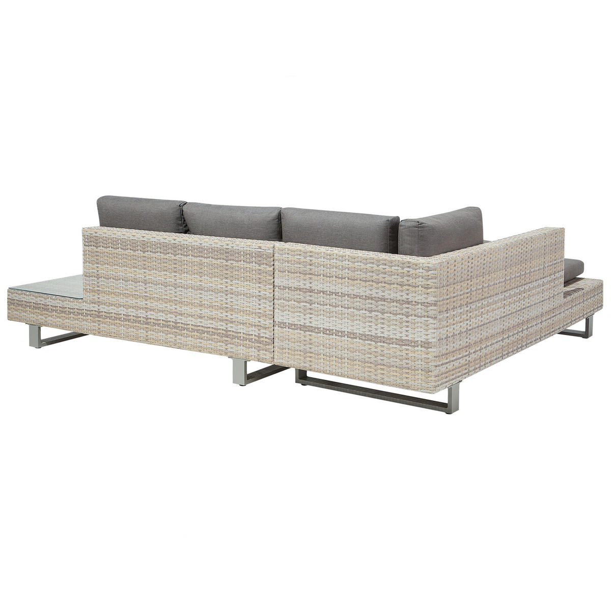 LOUNGE-SET 5-Sitzer grau modular Lanciano - Grau, Kunststoff - Beliani