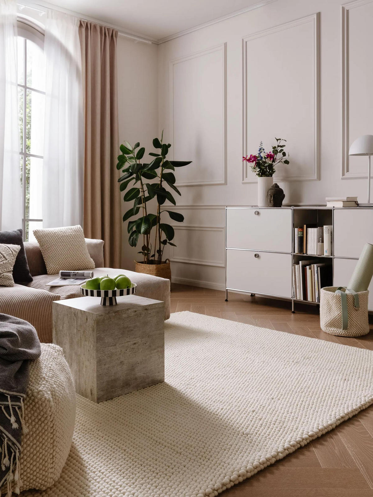 WOLLTEPPICH Beads Cream 160x230 cm - Creme, Textil (160/230cm) - benuta Pure