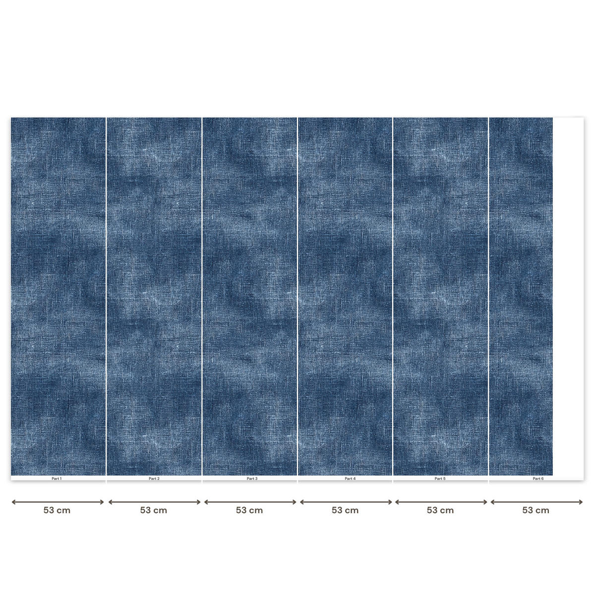 TAPETE - Leinen - Textur - Muster - Denim - Rustikal - 300x200 cm - Blau, Papier (300/200cm) - OnlyWow