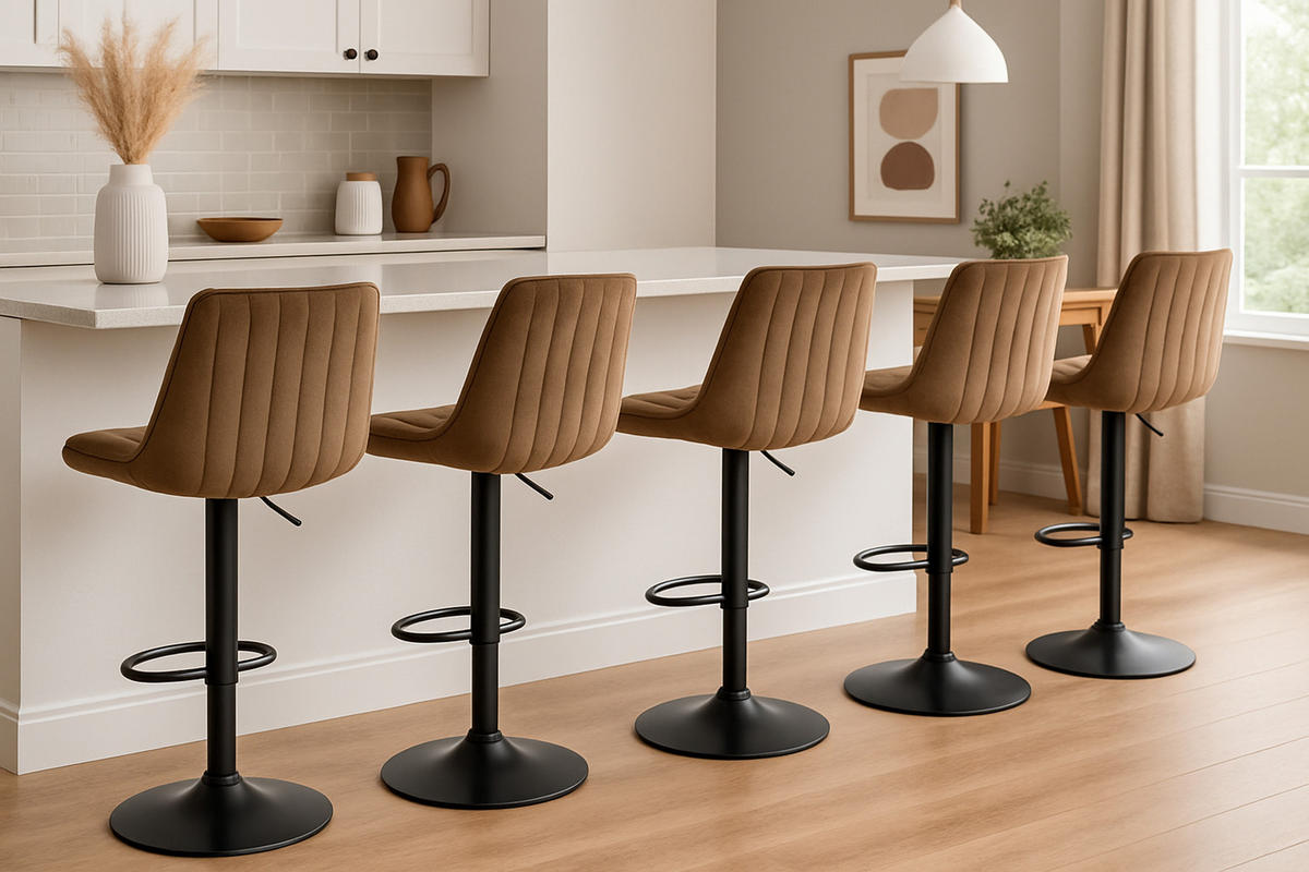 BARHOCKER Tolor Samt schwarz braun - Schwarz/Braun, Textil/Metall (49.5/112/50cm) - TPFLiving