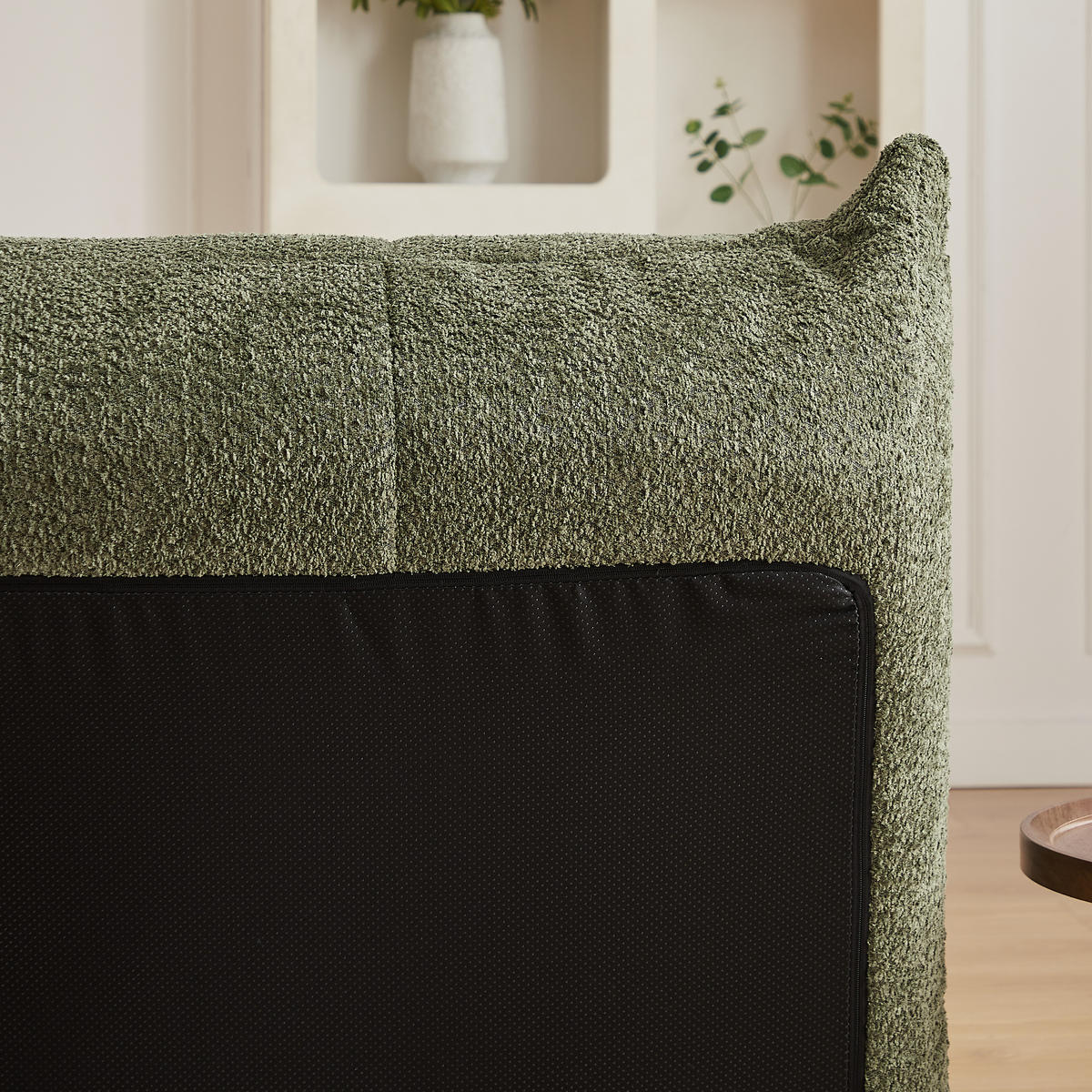 SITZSACK Chenille Grün mit Kissen - Grün, Textil (94/34/83cm) - WISHDOR