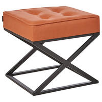 HOCKER Orange Murdo - Schwarz/Orange, Kunststoff (47/43/40cm) - Beliani