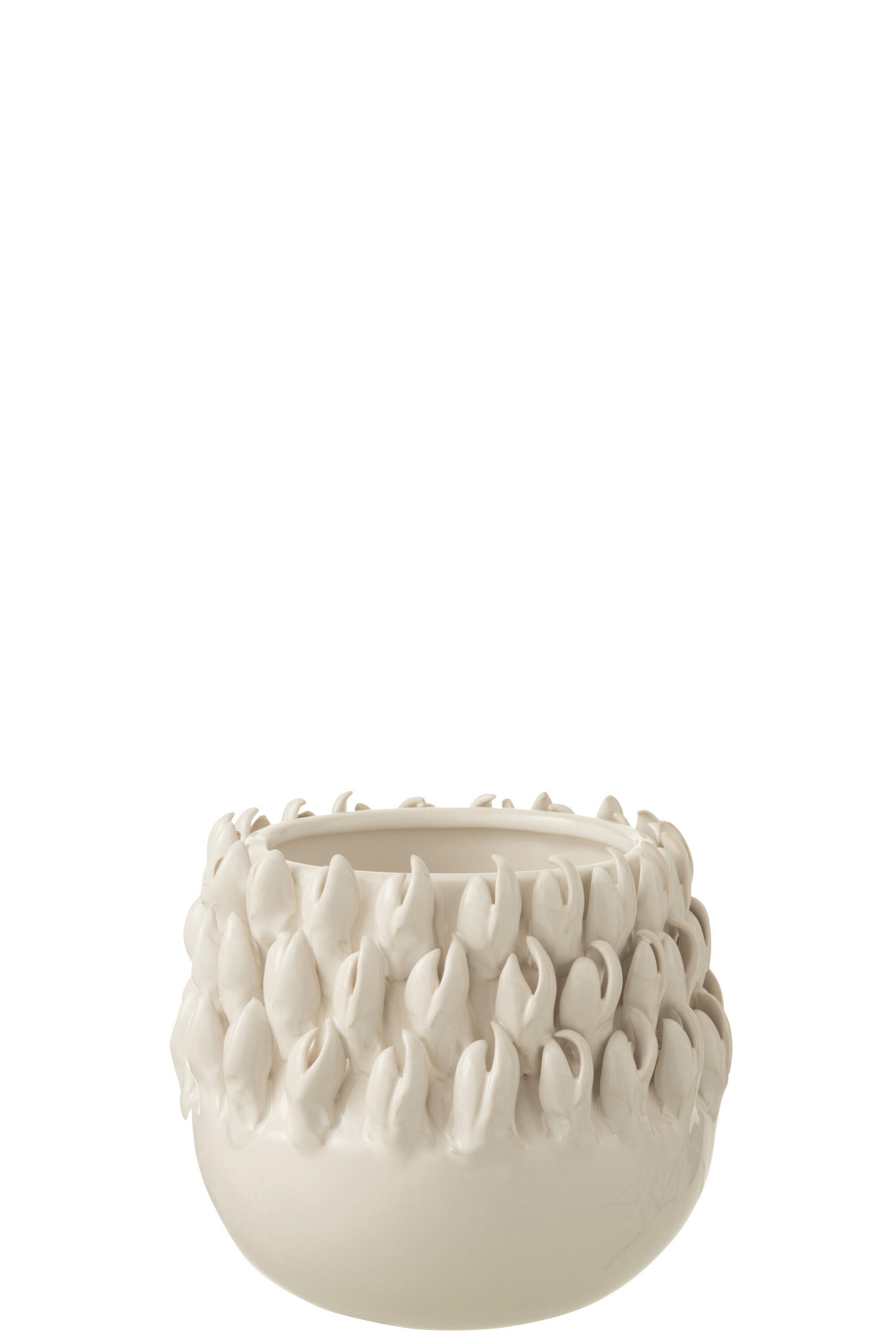 BLUMENTOPF IBIZA - Töpferei - Weiß - L - Ø 15,5 cm - Weiß, Keramik (15.5/14.5cm) - J-Line