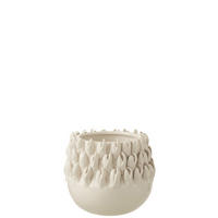 BLUMENTOPF IBIZA - Töpferei - Weiß - L - Ø 15,5 cm - Weiß, Keramik (15.5/14.5cm) - J-Line