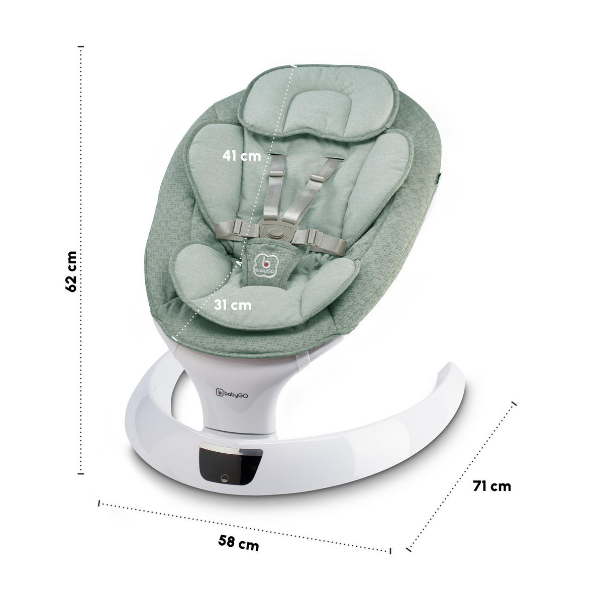 BABYWIEGE Swing grün - Grün, Kunststoff (58/62/71cm) - BabyGo