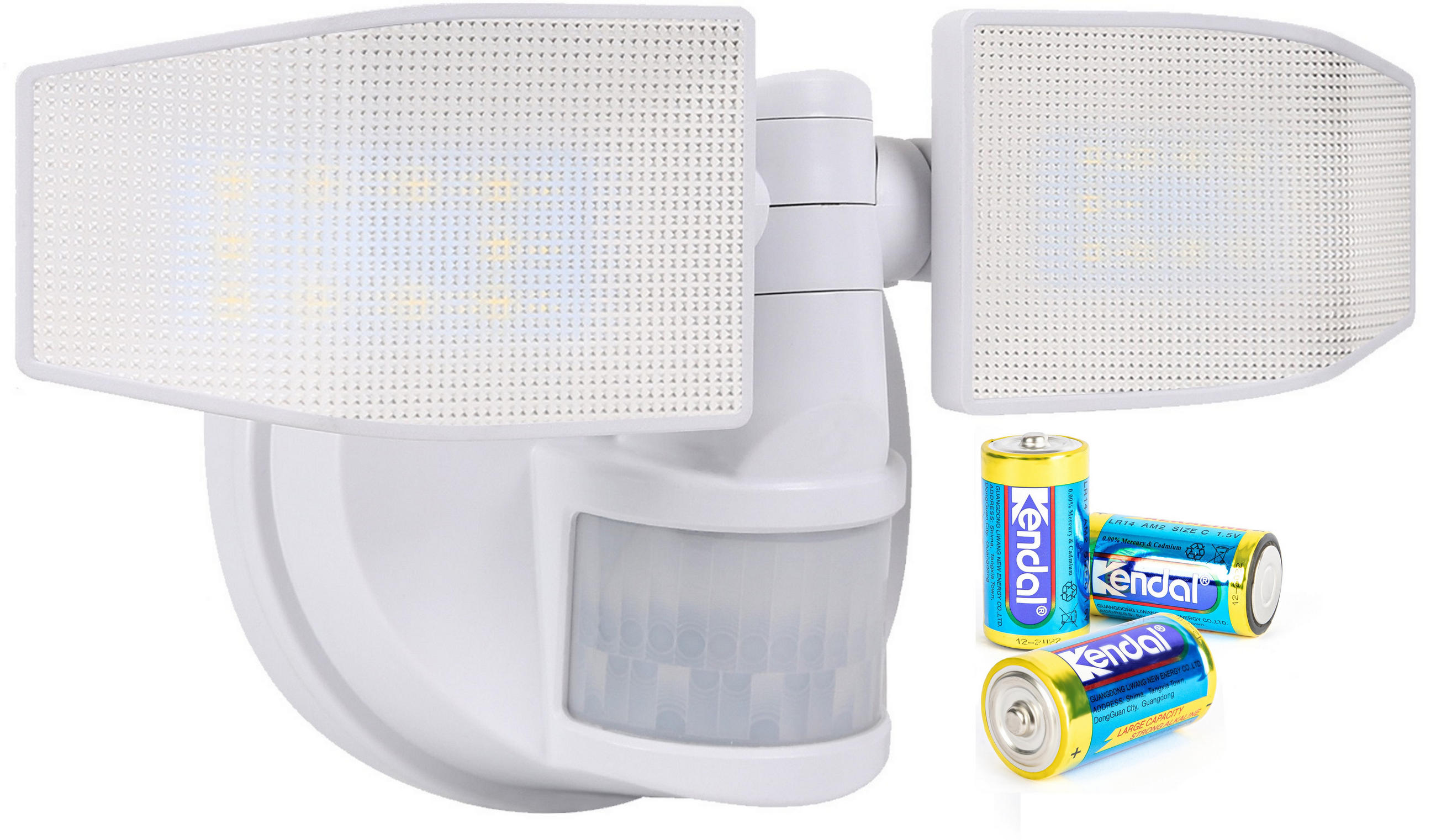 LED-BATTERIE Strahler mit Bewegungsmelder Batteriebetrieben 24x12x12,5cm Weiß - Weiß, Kunststoff (11.5/24/12.5cm) - Northpoint