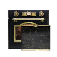 BACKOFEN-SET Elektro Backofen 60 cm EH 6355 Em+KCT 6185 Em Glaskeramik Kochfeld 60 cm - Schwarz, Metall (59.4/59.4/57.5cm) - Kaiser Küchengeräte