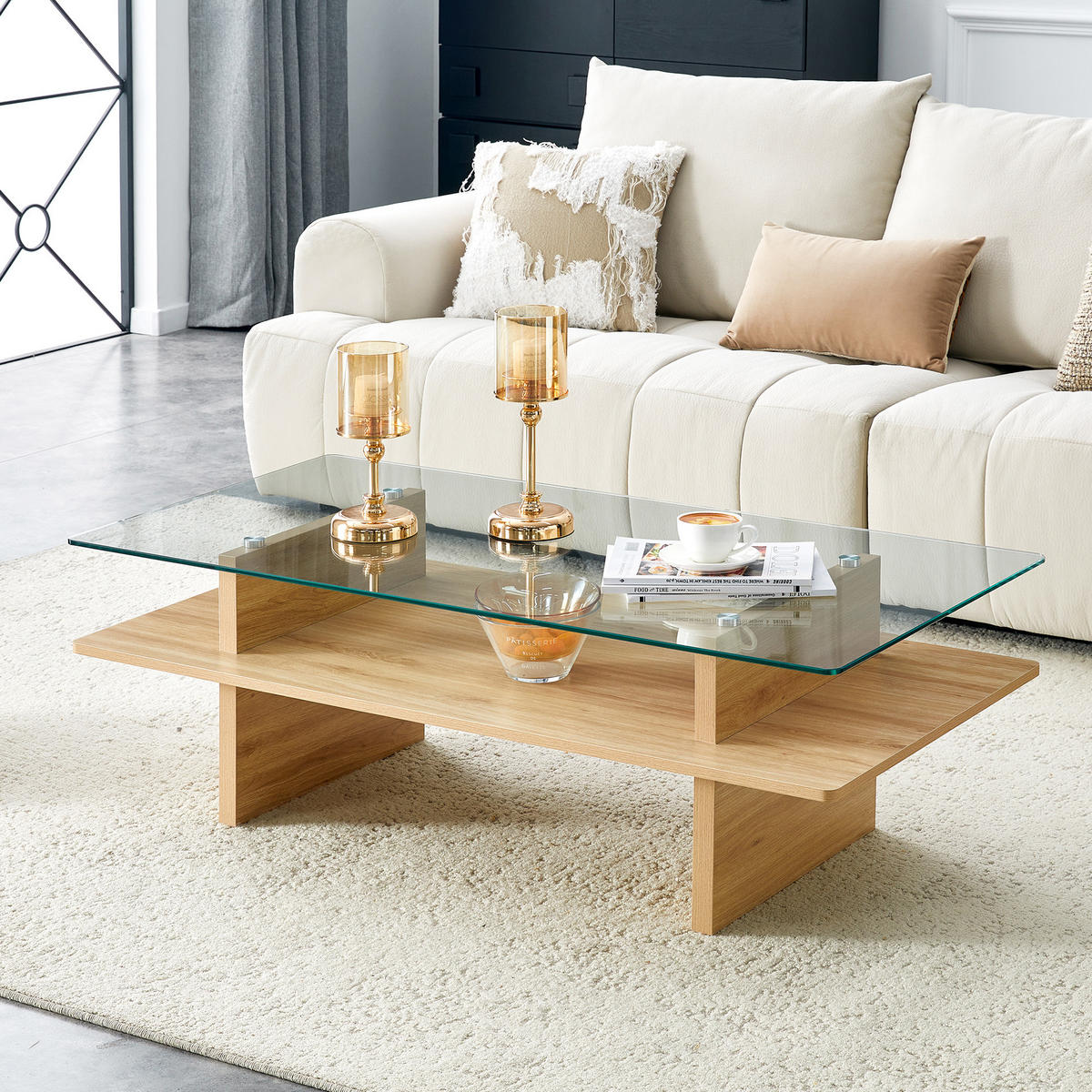 COUCHTISCH Holzfarben 115/55/40 cm - Naturfarben, Holzwerkstoff (55/115/40cm) - PANGIVO