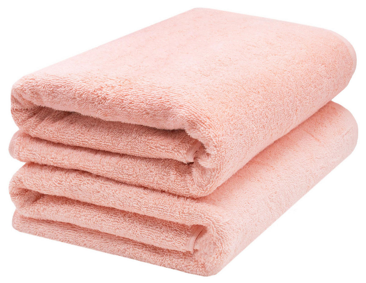 SAUNATUCH, 2er-Set, 70x200 cm, 100% Baumwolle, Rosa - Orange, Textil (70/200cm) - Zollner