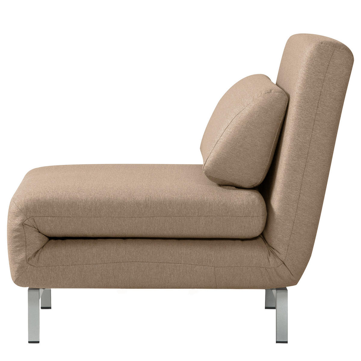 SCHLAFSESSEL - Beige/Silberfarben, Textil/Metall (92/78/85cm) - home24