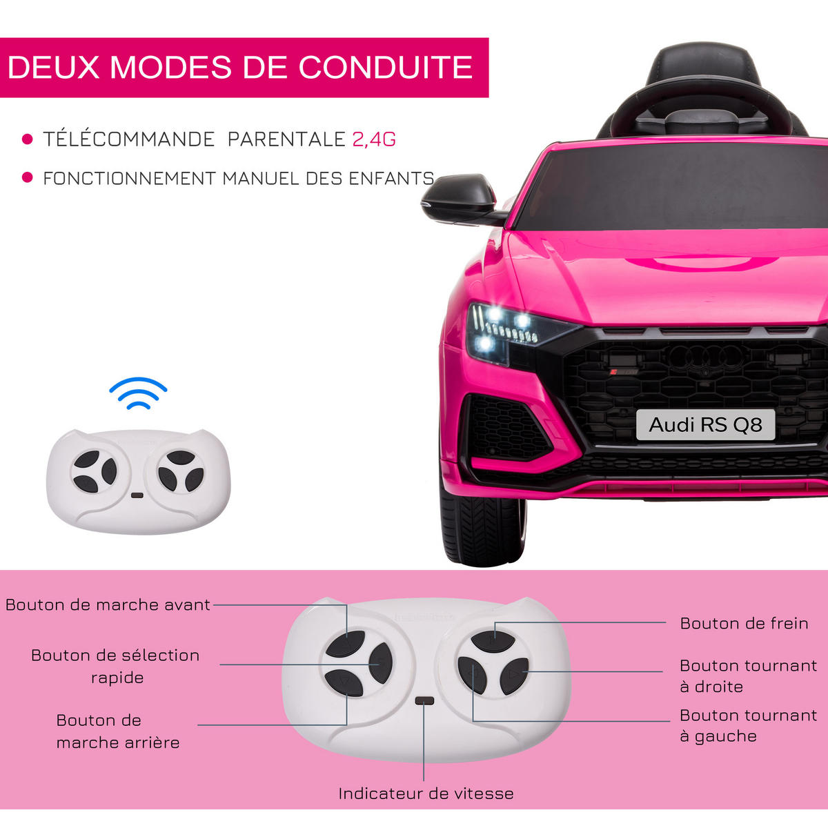 ELEKTRO-KINDERAUTO DE-13047 Bluetooth Rosa - Pink, Kunststoff (101/62/51cm) - ComfortXL