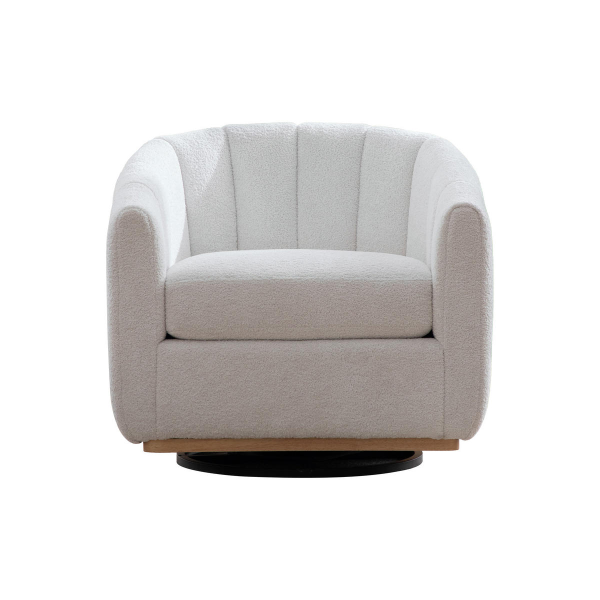 SESSEL 360° drehbar mit Chenille-Bezug, DE-42366, Elfenbein - Creme, Metall (73/75.5/81cm) - ComfortXL