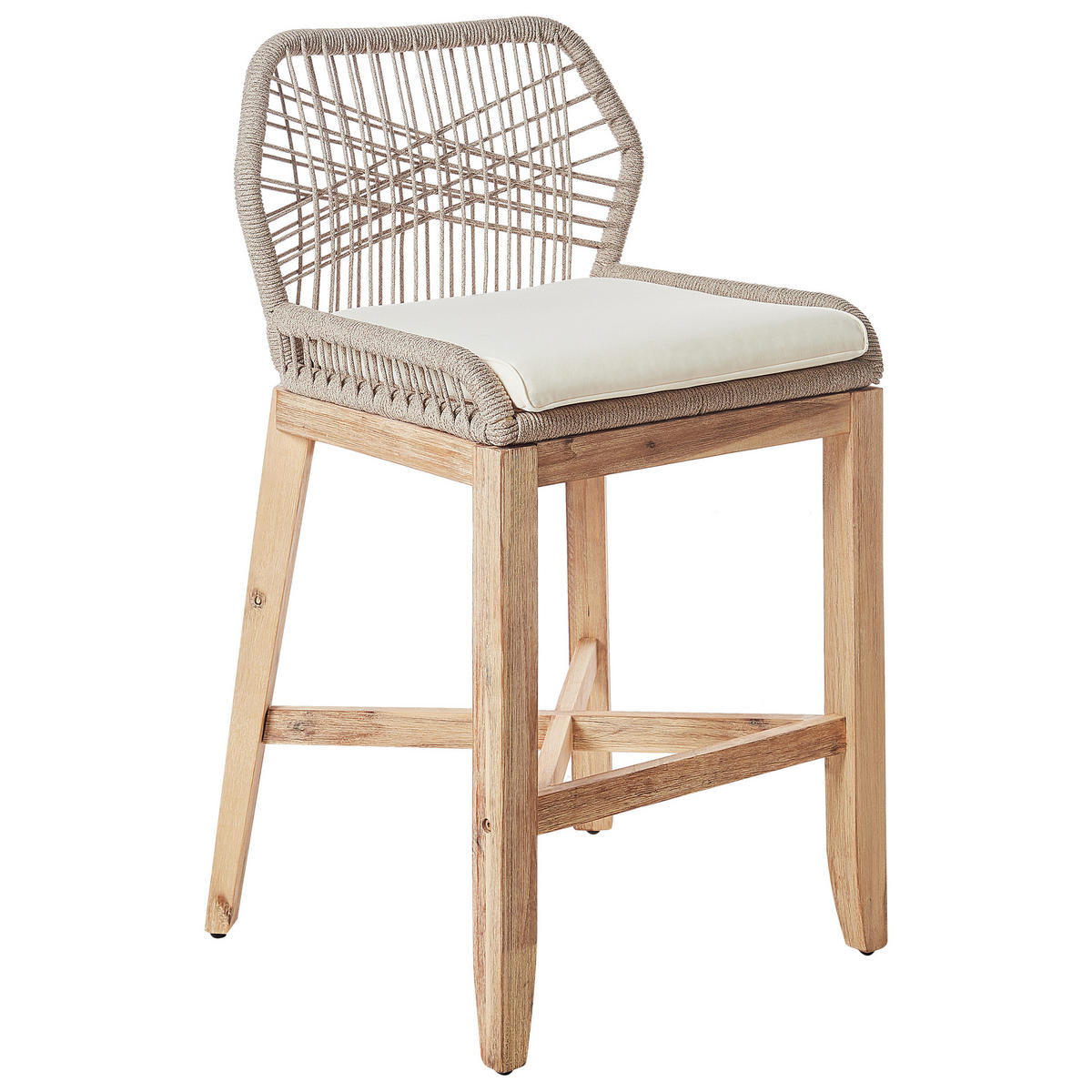GARTENBARHOCKER 2er Set Heller Holzfarbton Talamone - Hellbraun/Beige, Holz (55/100/55cm) - Beliani