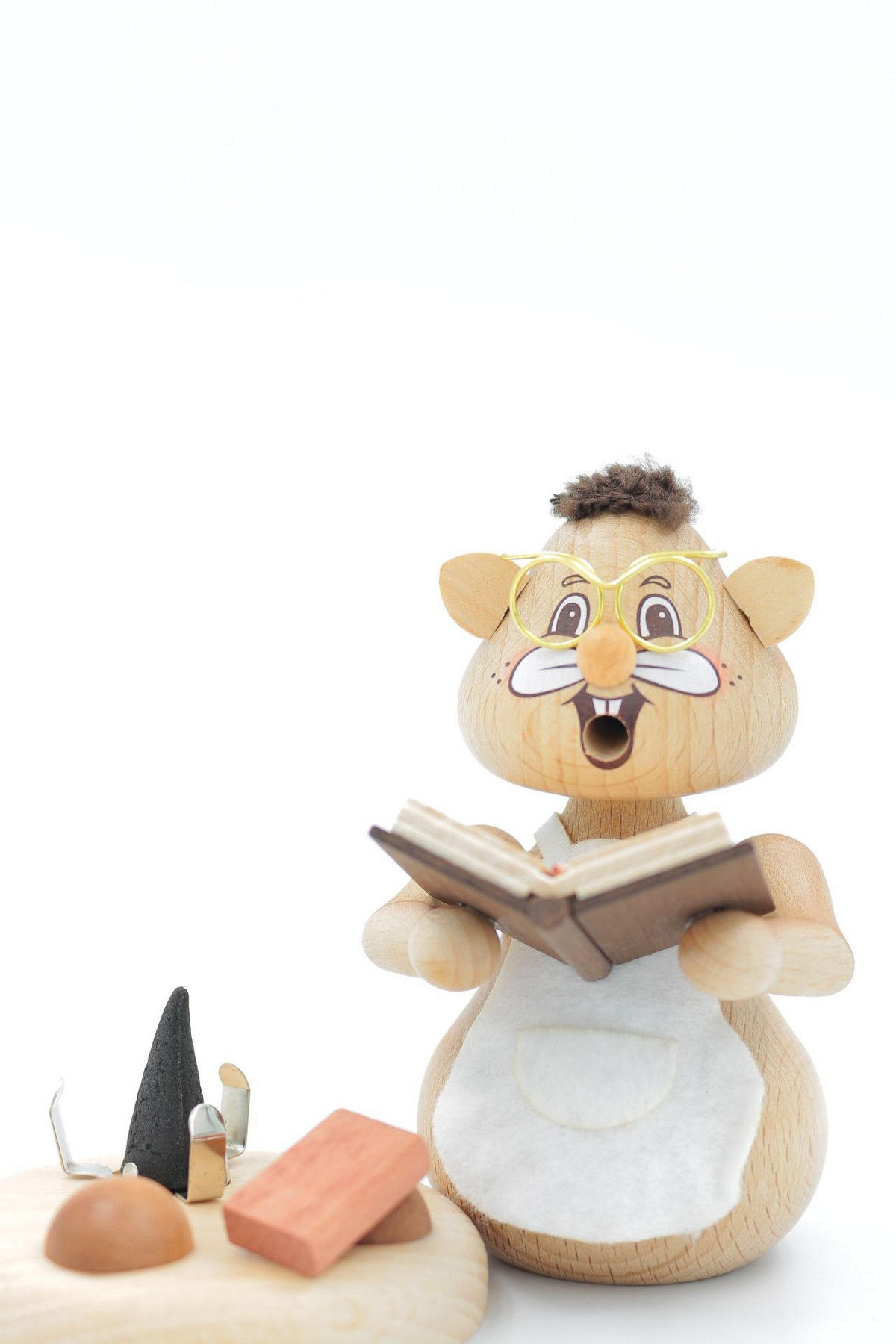 RAUCHFIGUR Hamster Bücherhamster 13 cm - Multicolor, Holz (8/13/0.1cm)