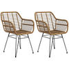 ESSZIMMERSTÜHLE, PE-Rattan Stahl Braun - Braun, Kunststoff (60/79/56cm) - HOMCOM