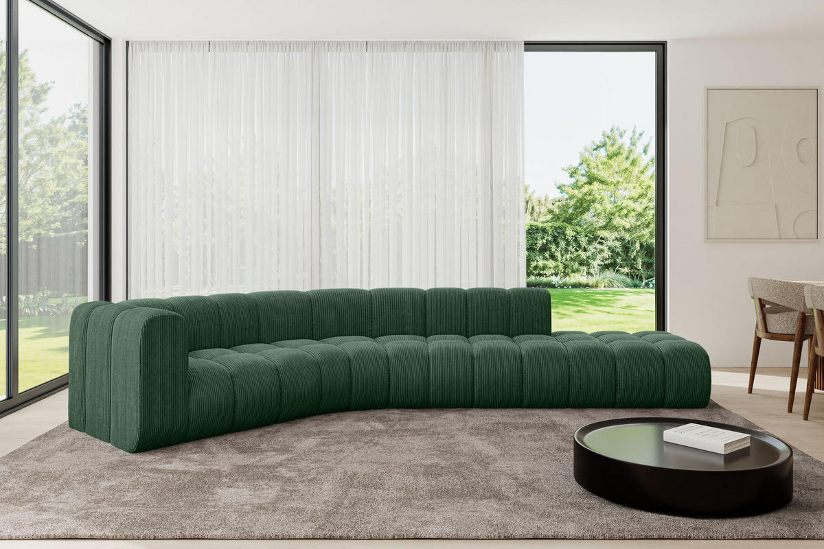 ECKSOFA modulares Sofa Tilmo-L1 - 399x194x70 cm Grün - Grün, Holzwerkstoff/Textil (399/194cm) - ALTDECOR