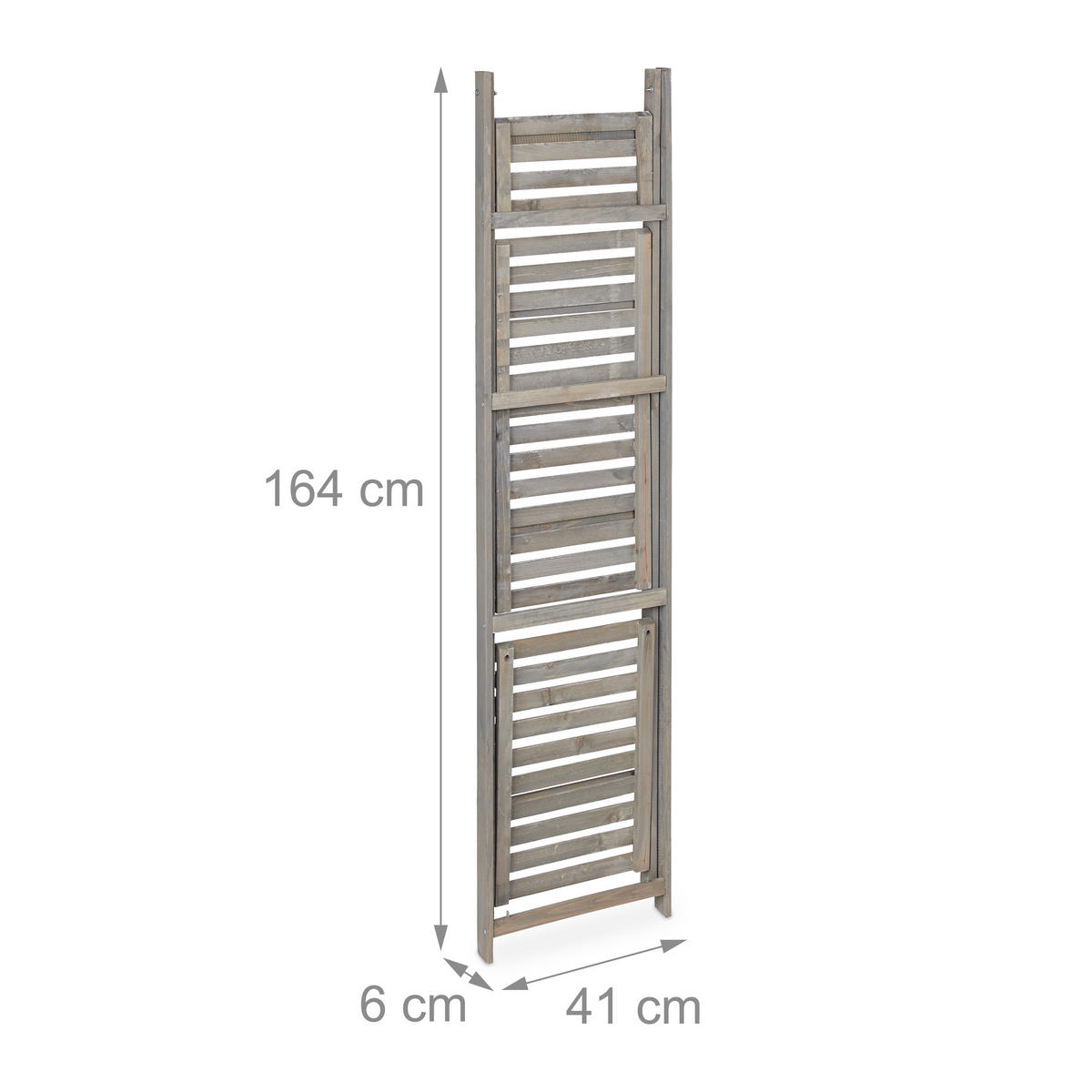 BLUMENTREPPE - Grau, Holz (41/160/50cm) - Relaxdays