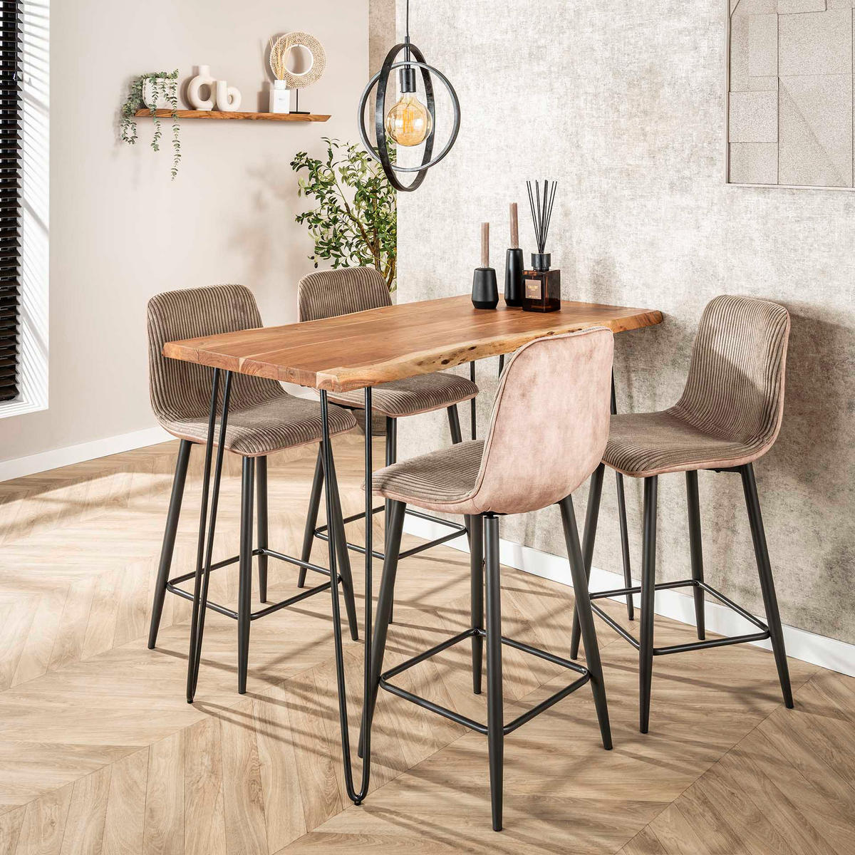 BARSTUHL Rib Beige 51/45/99 cm 2er-Set - Beige, Textil (45/99/51cm) - Hoyz Collection
