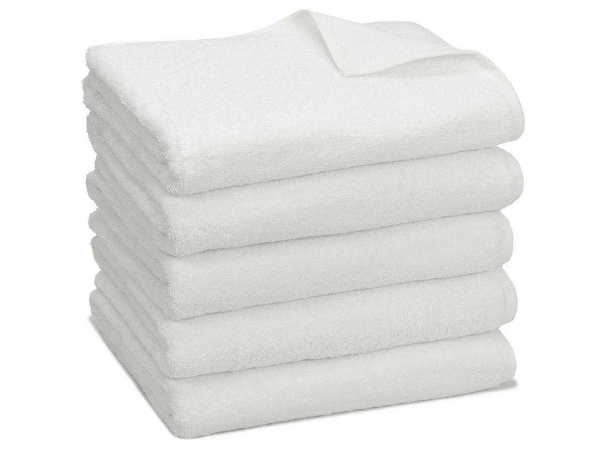 DUSCHTÜCHER, 5er-Set, 70x140 cm, 100% Baumwolle, Weiß - Weiß, Textil (70/140cm) - Zollner