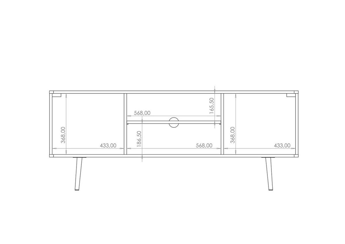TV-SCHRANK Elio Braun mit Graphit - Schwarz/Braun, Holzwerkstoff (150/60/41cm) - Bettso