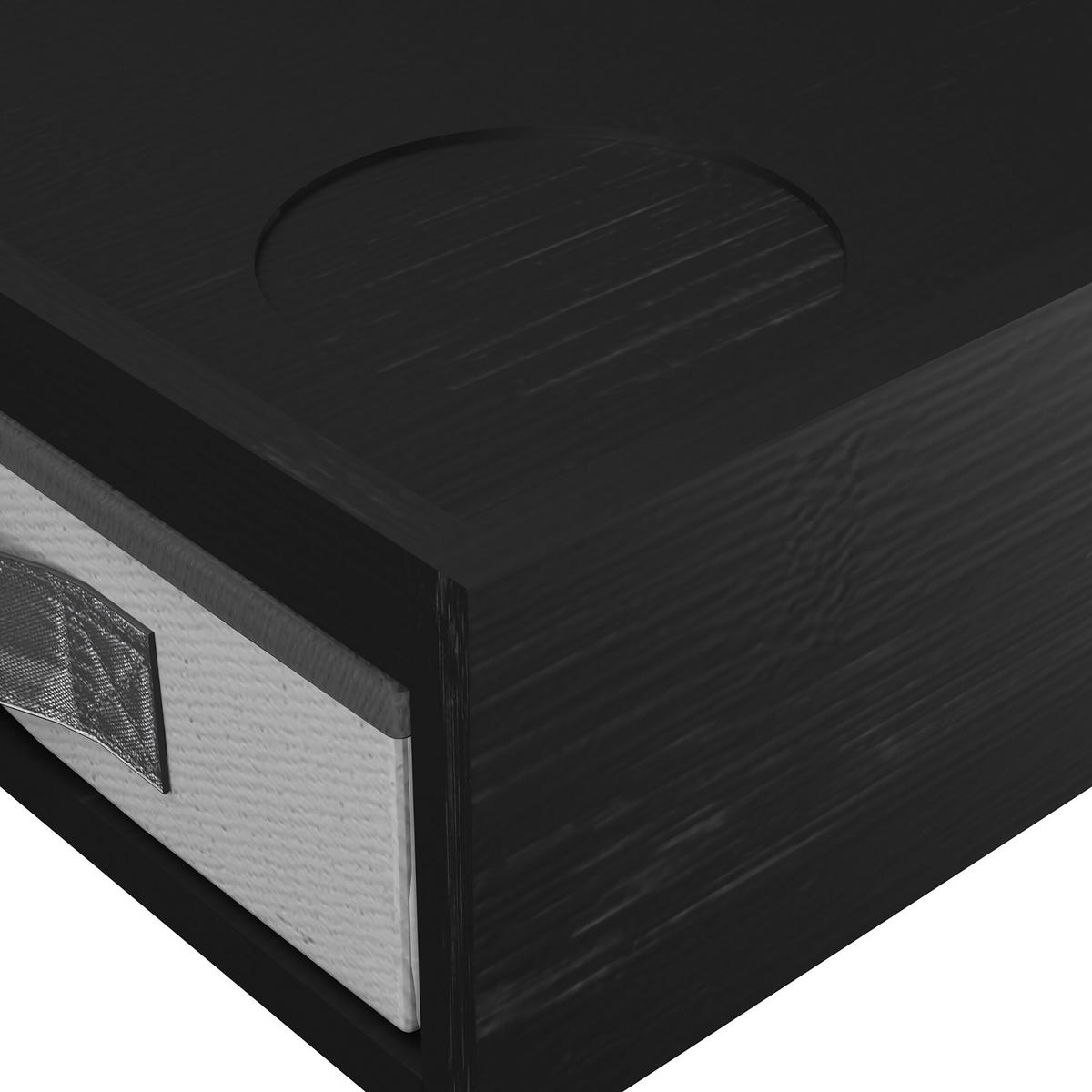 2XNACHTTISCH - Schwarz, Holz/Textil (37/14/26.5cm) - Relaxdays