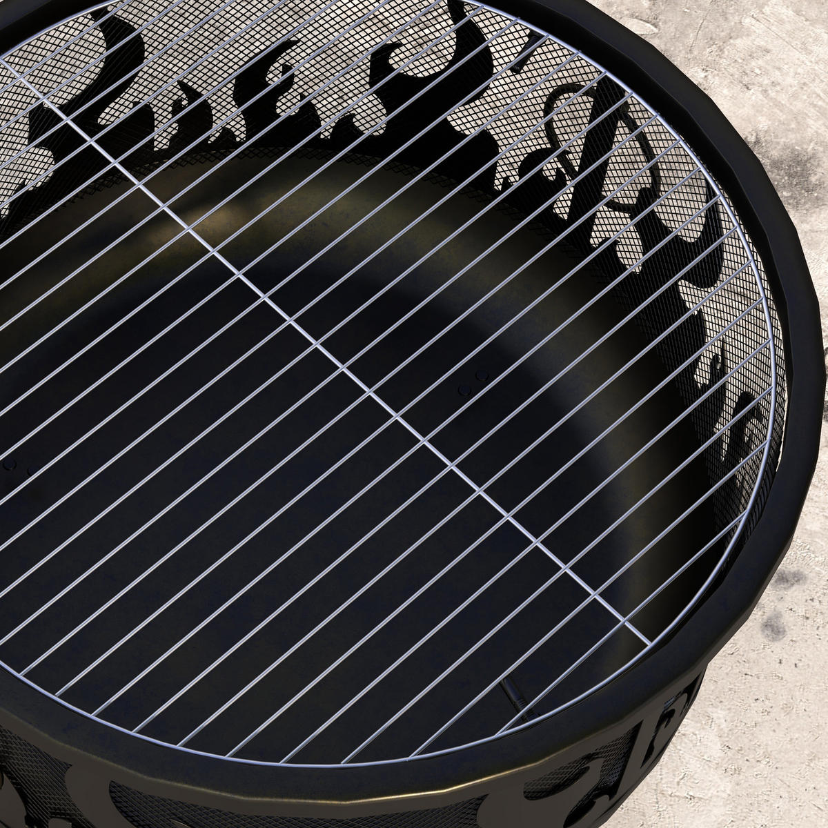 FEUERSCHALE, Metall, Schwarz - Schwarz, Metall (61/55/61cm) - Outsunny