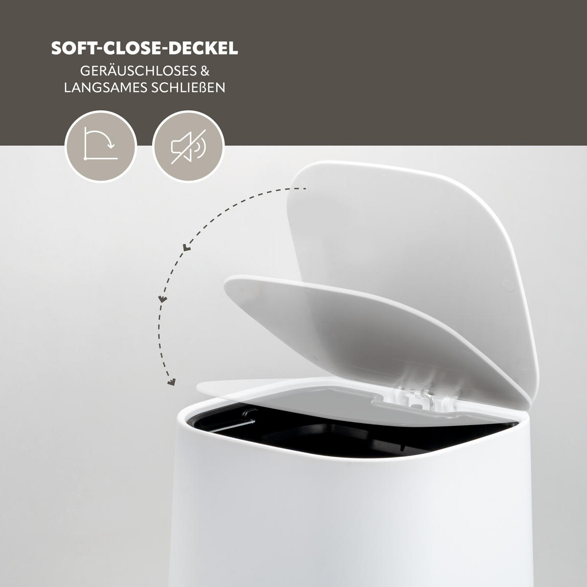 KOSMETIKEIMER VALONA, Kunststoff, weiß - Weiß, Kunststoff (21/25.5/24cm) - eluno