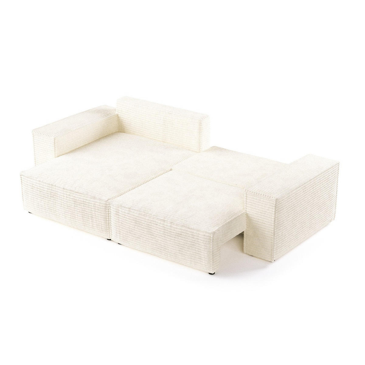 ROHOVÁ SEDAČKA SENSO, textil, Krémová - černá/krémová, dřevo/kompozitní dřevo (255/148cm) - AltaBeds
