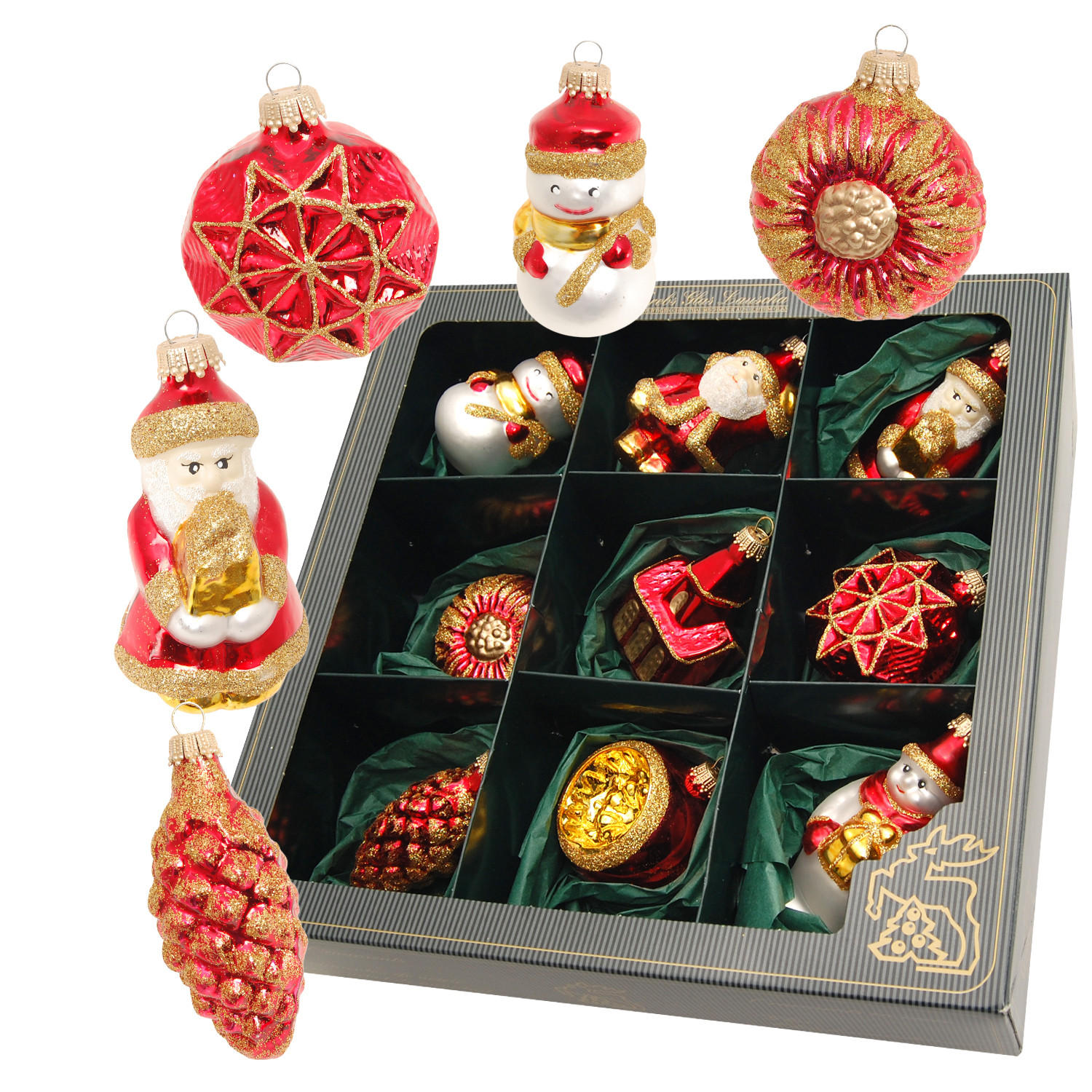 Krebs Glas Lauscha Christbaumschmuck Rot 6x9x5 cm