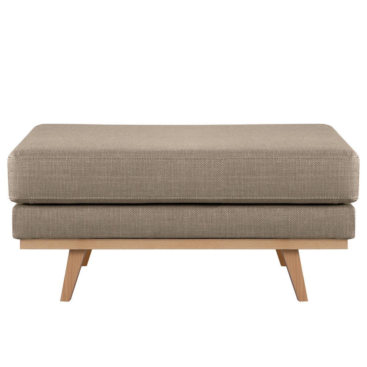 POLSTERHOCKER - Taupe/Buchefarben, Buchenholz/Textil (85/43/60cm) - home24