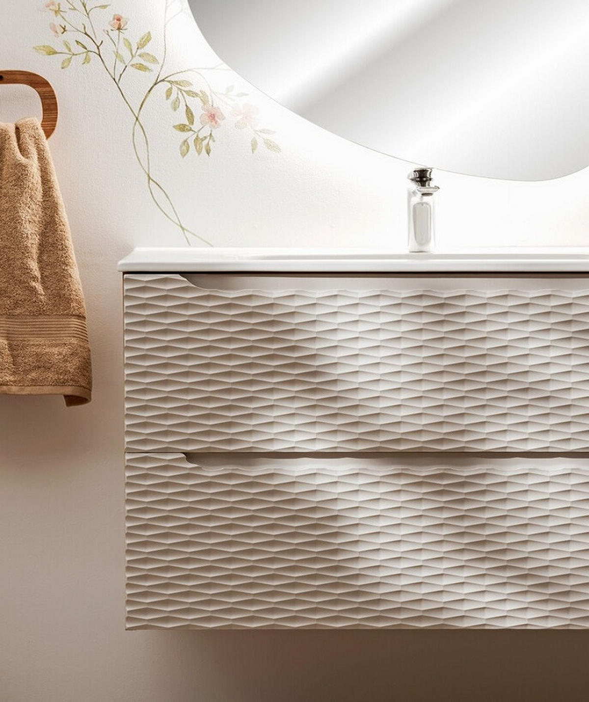 WASCHBECKENUNTERSCHRANK 60 cm 2 Teile - Ocean Beige O BM442 in Beige / Geölter Eiche - Beige, Holz (60/57/46cm)