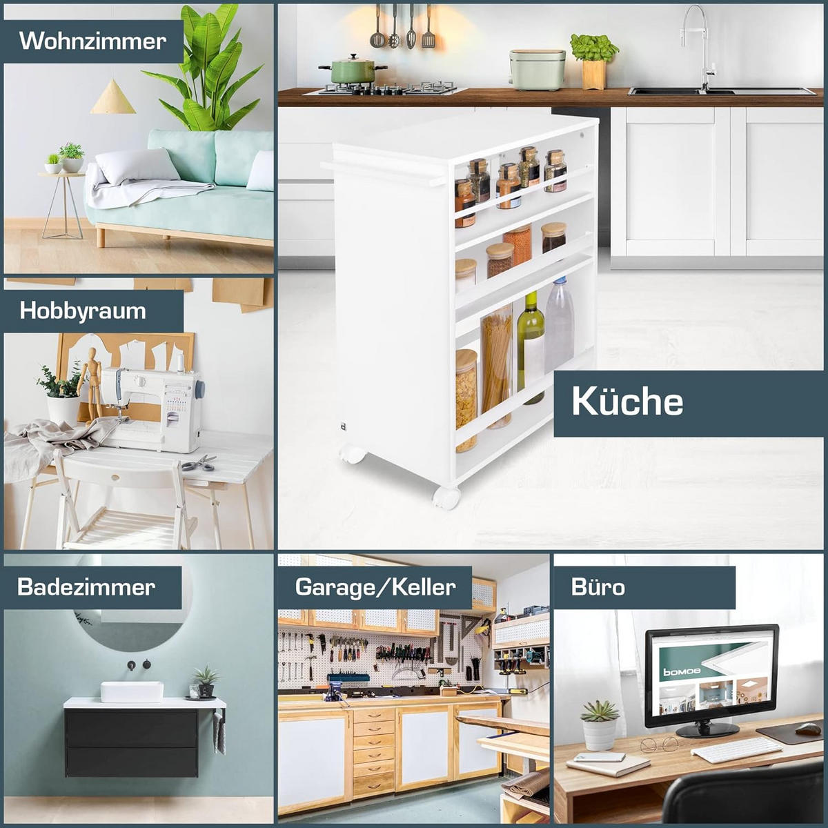 UNIVERSALWAGEN Bengt Weiß - Weiß, Naturmaterialien/Holz (38/79/50cm) - BoMoe