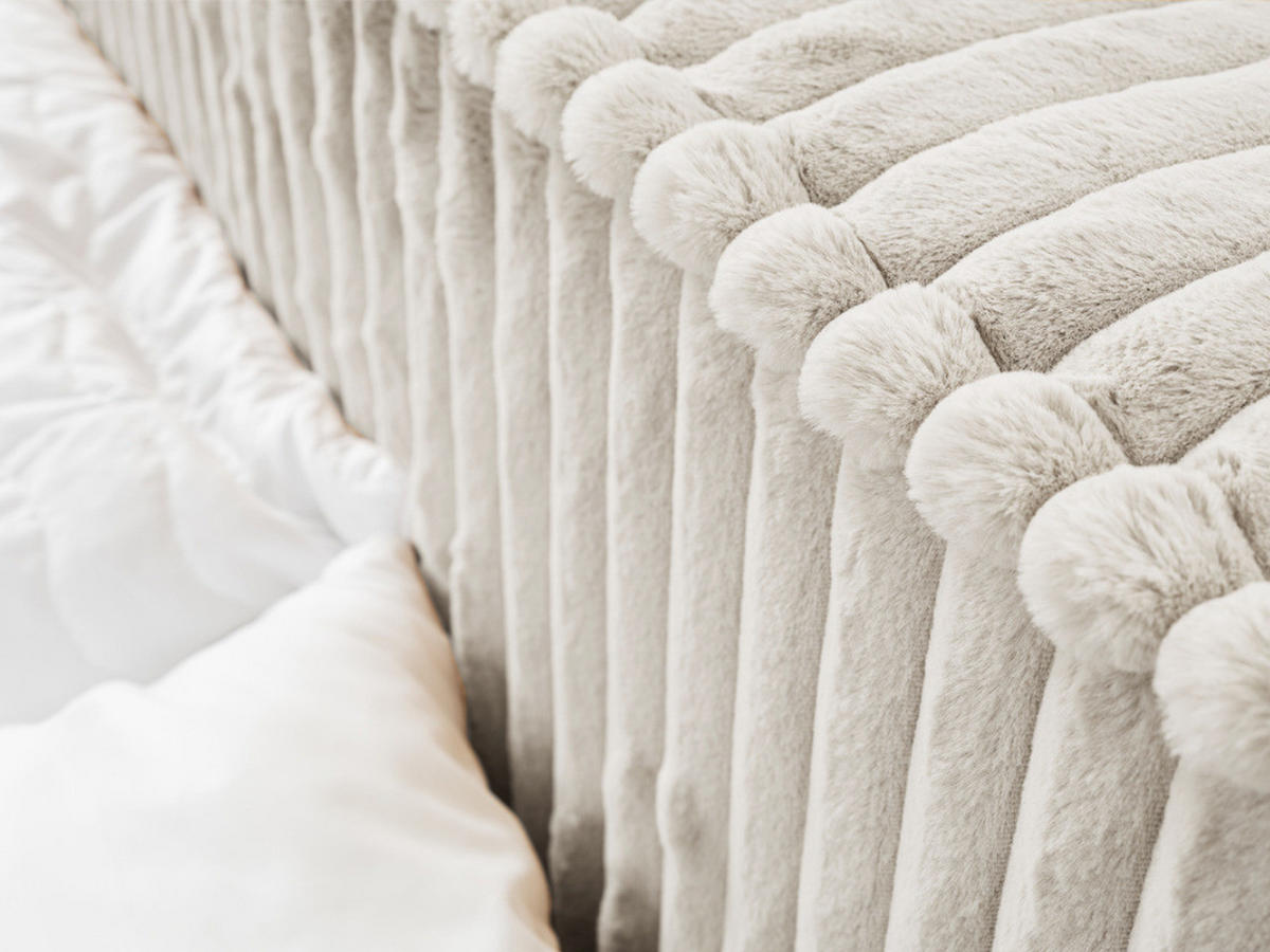 POLSTERBETT Lago 160x200 Hellgrau - Hellgrau, Textil (160/200cm) - Graingold