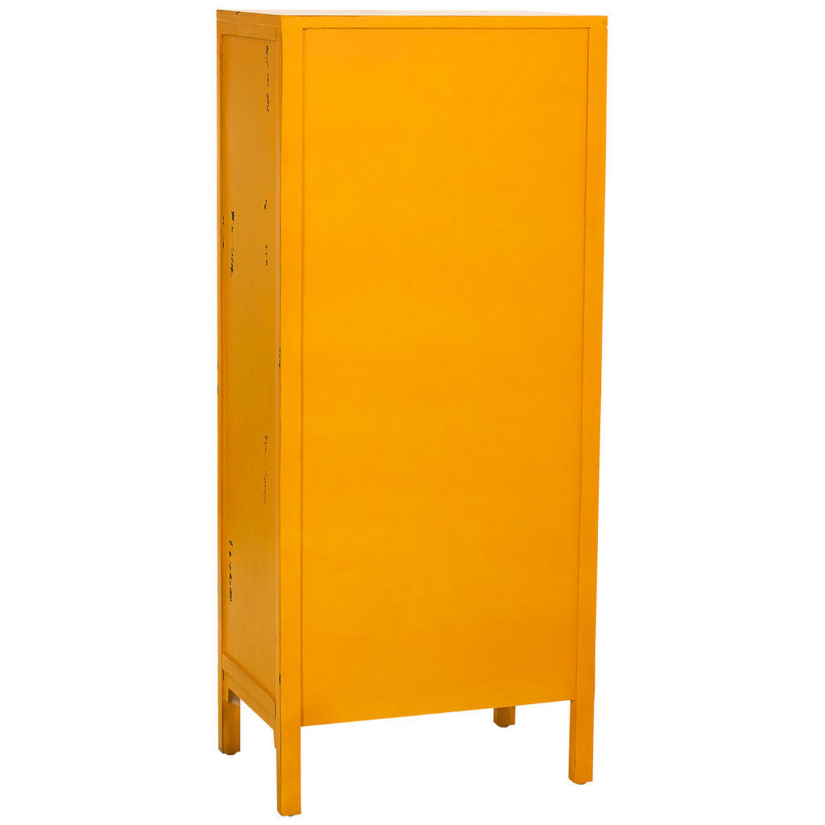 HOLZSCHRANK mit 4 schubladen und 2 türen 60x40x140 cm gelb - Gelb, Holz (60/140/40cm) - Wanderlust