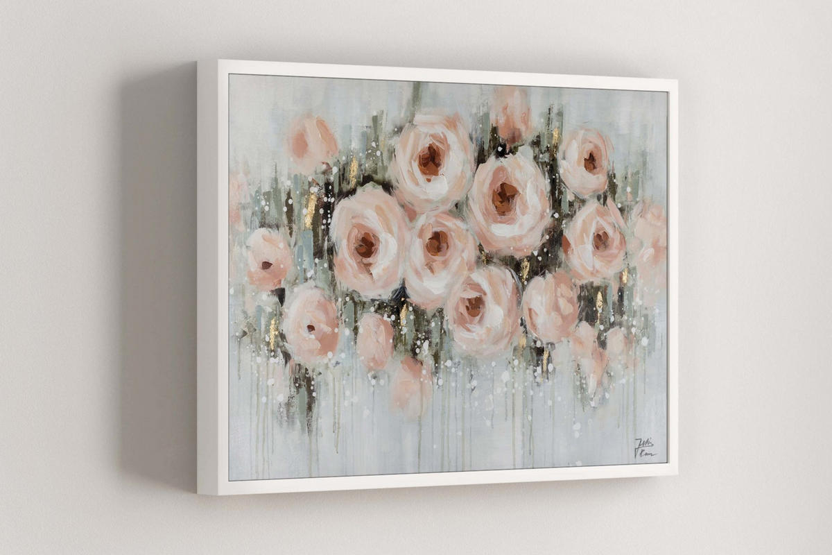 ACRYLBILD HANDGEMALT 90/60 cm - Beige/Grau, Holz/Textil (1.3/60cm) - KUNSTLOFT