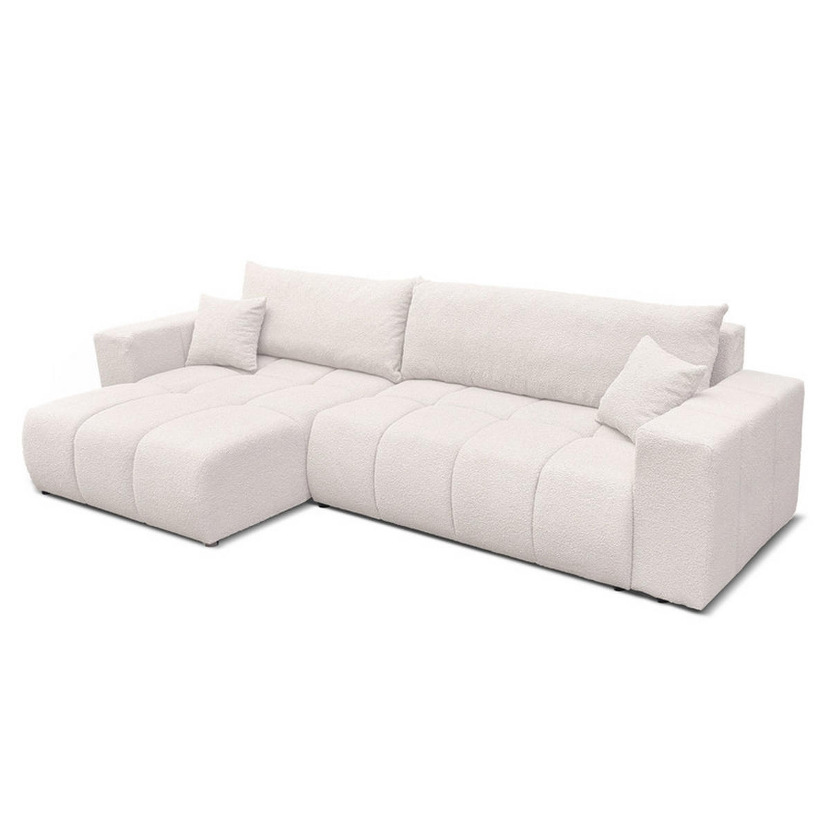 ECKSOFA OFI mit Schlaffunktion und Bettkasten Creme - Creme, Holzwerkstoff/Kunststoff (278/145cm) - Idohome