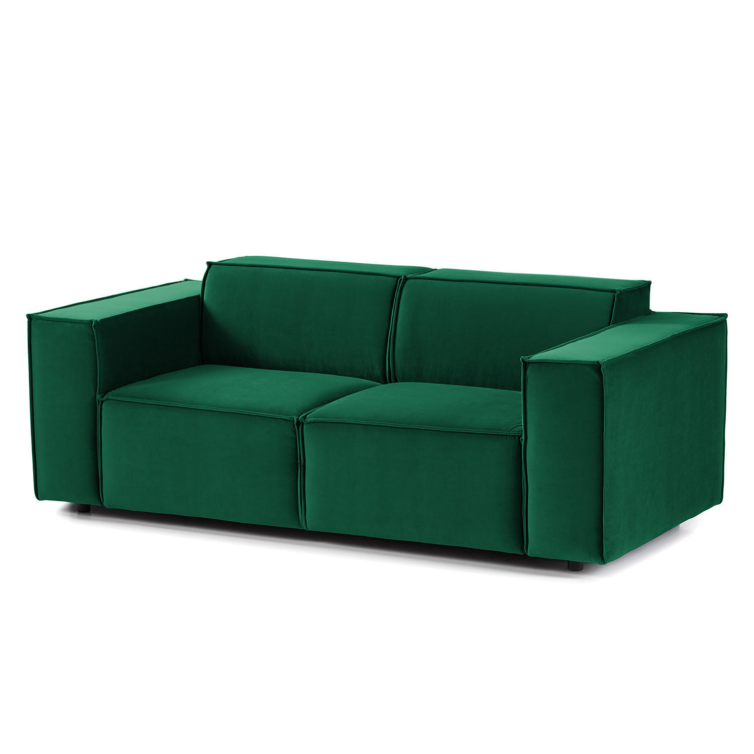 2-SITZER SOFA - Dunkelgrün/Schwarz, Kunststoff/Textil (189/70/96cm) - home24