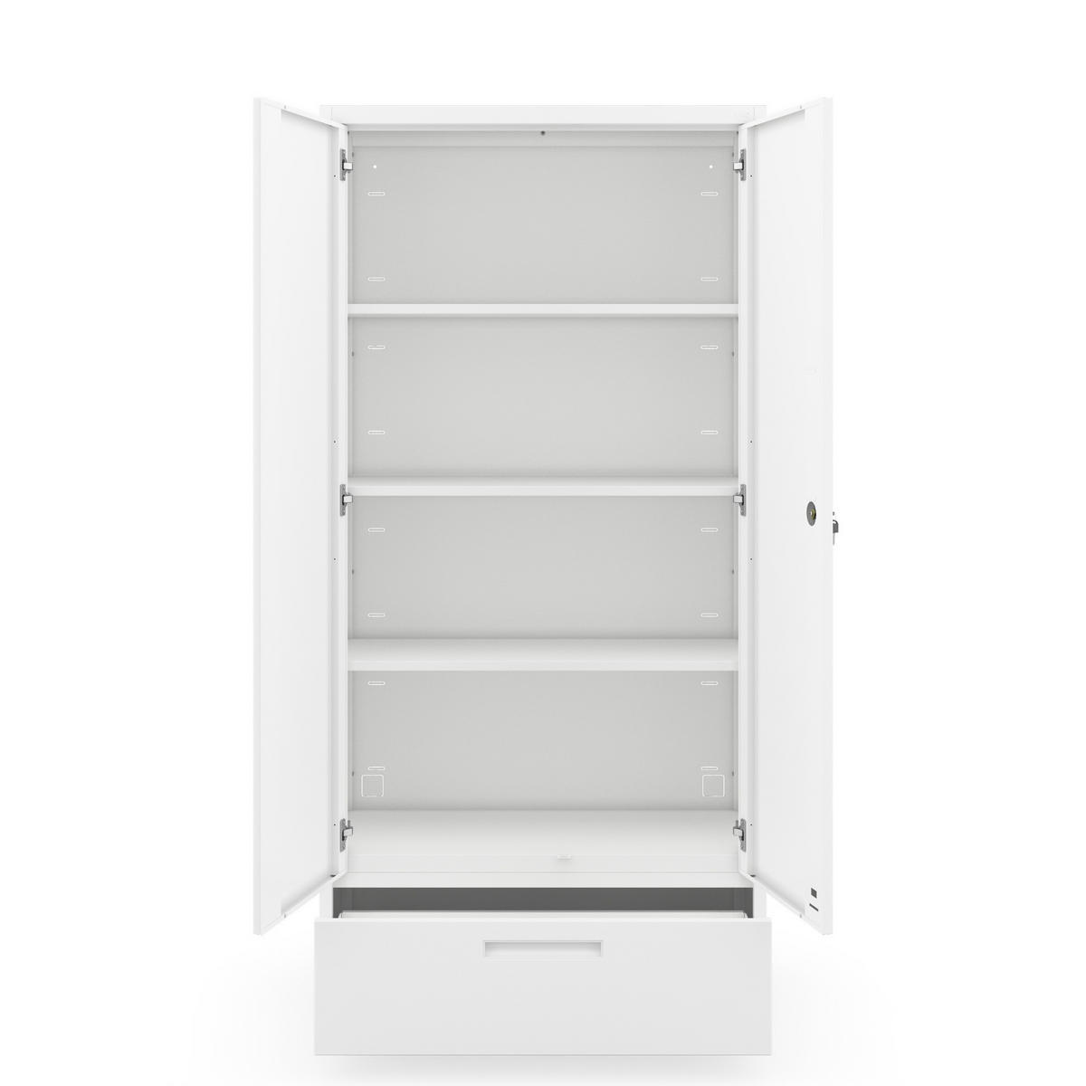 METALLSCHRANK Megan - Weiß, Metall (90/185/40cm)