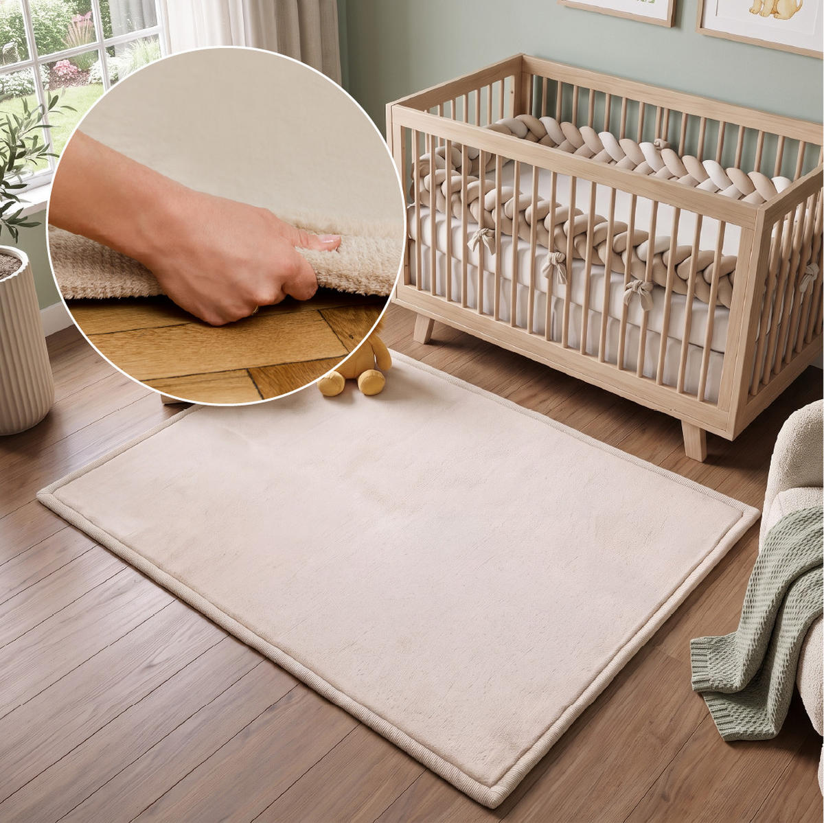 KINDERTEPPICH FLUFFIN beige kuschelig waschbar 80/150 cm - Beige, Textil (80/150cm) - Tapiso