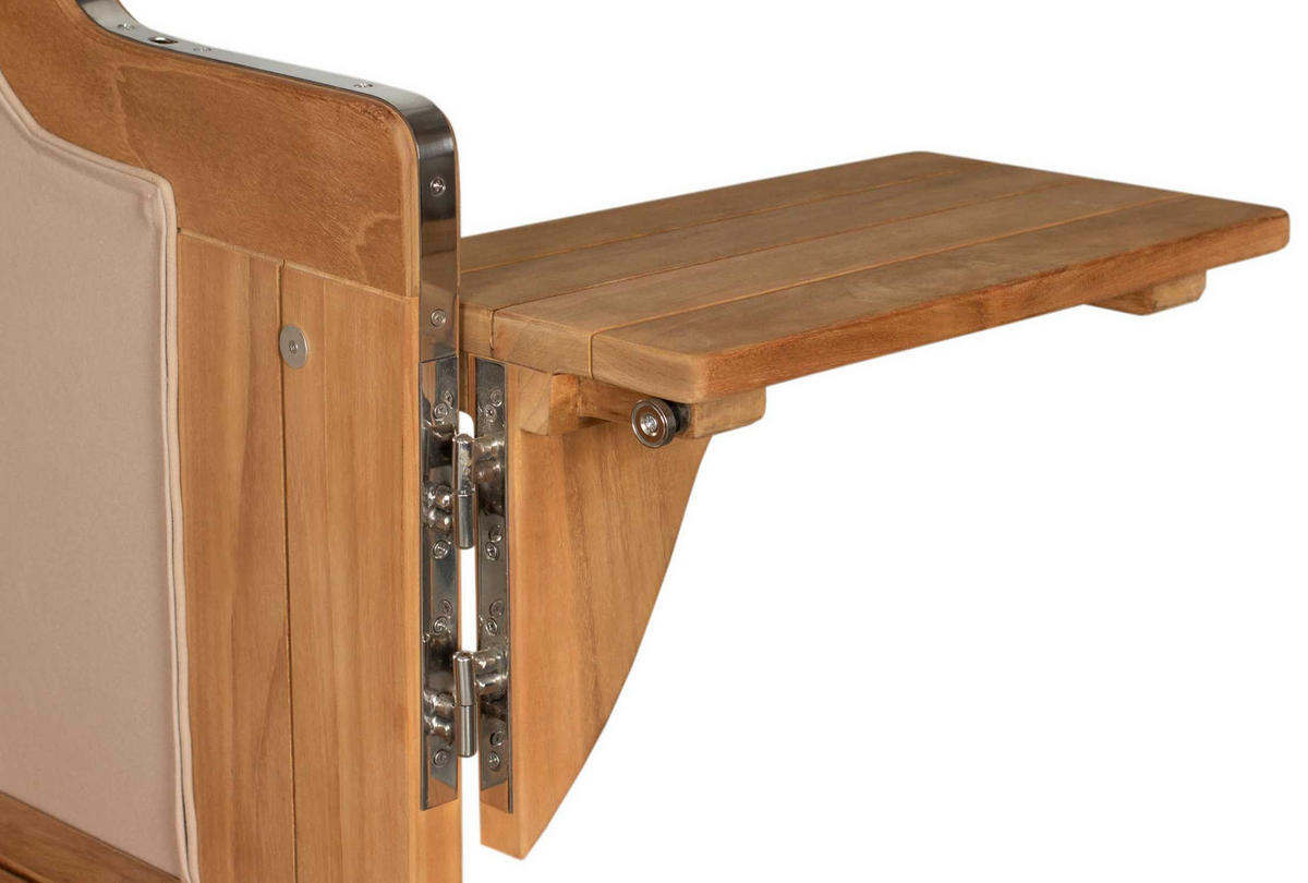 STRANDKORB XXL Düne Grande Teak Banana - Schwarz/Braun, Metall (142/170/95cm) - Mr. Deko