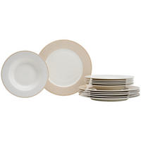 TAFELSERVICE Geo beige 12-tlg. - Beige, Keramik (18/28/28cm) - Ritzenhoff Breker