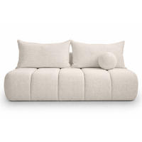 SOFA Mit Schlaffunktion Und Bettkasten, Chenille-Stoff Flow, Dunkelbeige, PIANO - Beige, Holz (207/91/103cm) - Kaiser Möbel