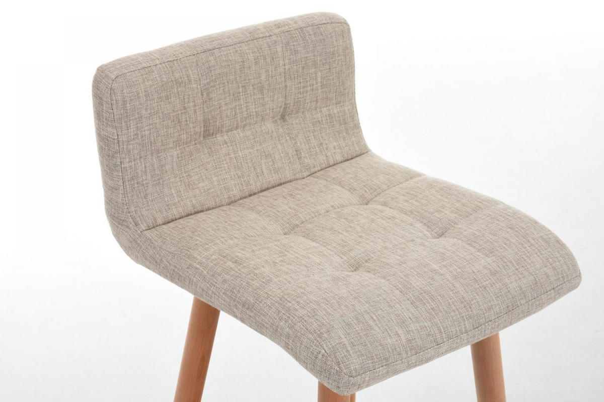 BARHOCKER Stoff Creme - Eukalyptusholzfarben/Creme, Holz/Textil (42/94/49cm) - CLP