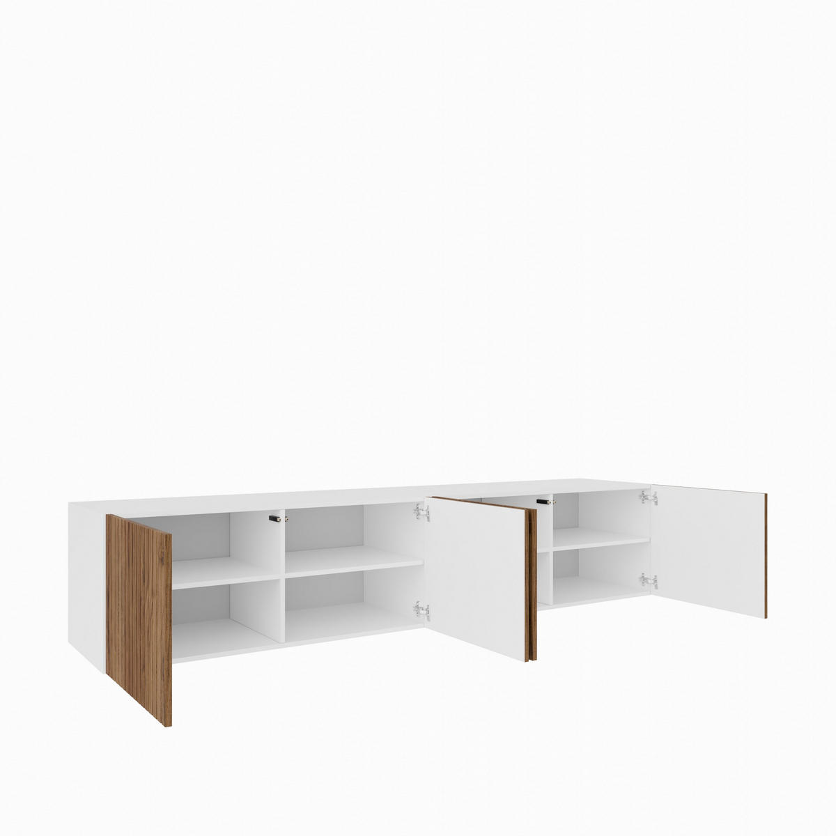 LOWBOARD LIVO 200/41/40 cm, Hängender TV-Schrank Weiß / Eichefarben - Eichefarben/Braun, Holzwerkstoff (200/41/40cm) - MASSENO