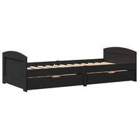 TAGESBETT Mit 2 Schubladen Ohne Matratze Irun Schwarz 90/200Cm - Schwarz, Holz (90/200cm) - vidaXL