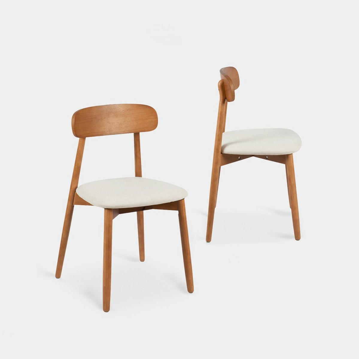 ESSZIMMERSTUHL Leyre Walnuss 46 cm x 83 cm 2er-Set - Walnussfarben, Textil (46/83/55cm) - Klast Home