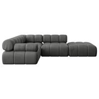 ECKSOFA modulares Sofa Felto-L1 - 285x190x70 cm Dunkelgrau Velours - Dunkelgrau, Holzwerkstoff/Textil (285/190cm) - ALTDECOR