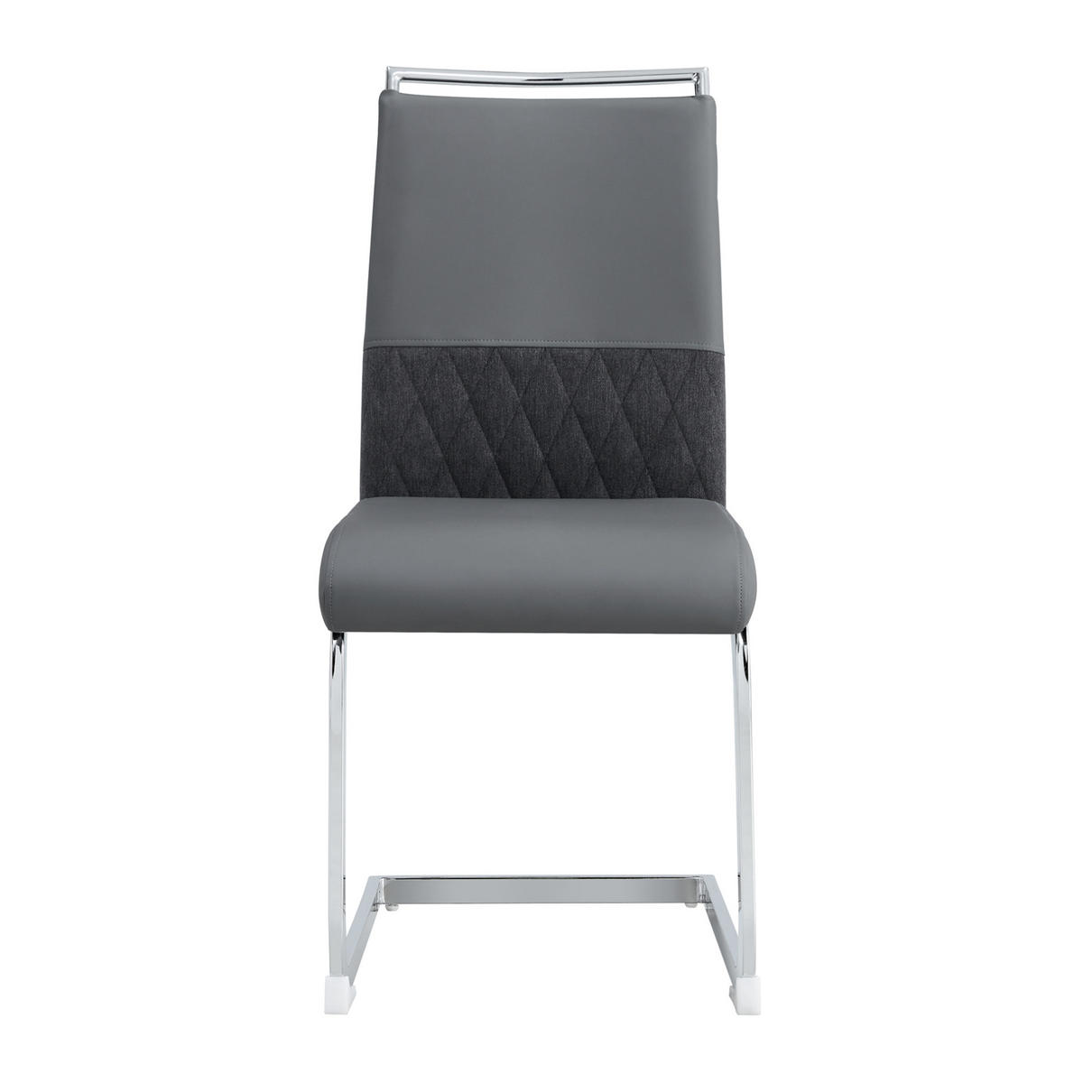 ESSZIMMERSTUHL 6er-Set ergonomisch Sitzfläche 42 x 45 cm Grau - Grau, Metall (42/95/48.2cm) - Meubliv